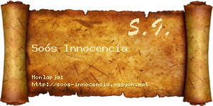 Soós Innocencia névjegykártya